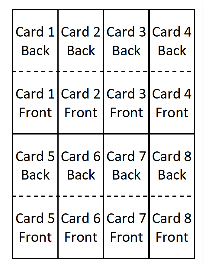 layout of cards in print and play file